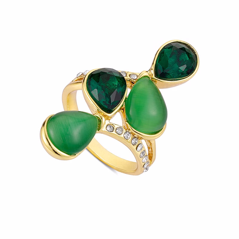 Bohemian Green Gemstone Ring