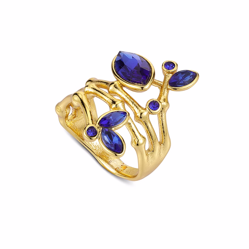 Sapphire Branch Leaf Ring