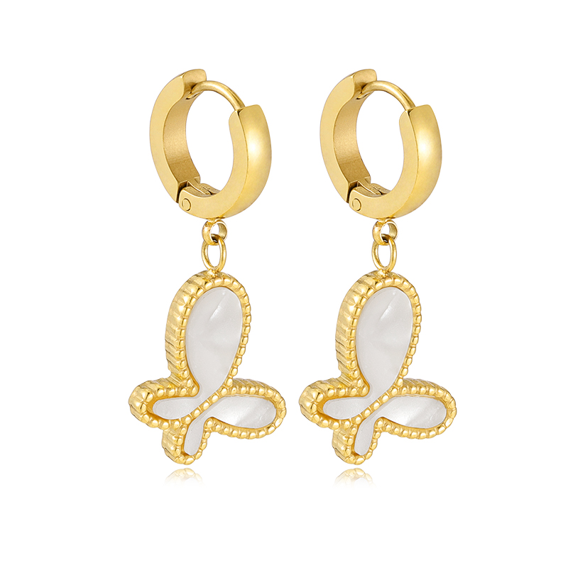 White mother-of-pearl butterfly earrings White mother-of-pearl butterfly earrings