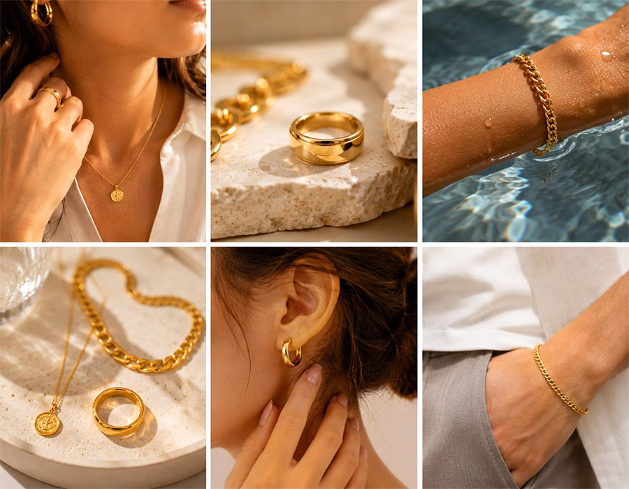 18k gold pvd stainless steel jewelry lifestylecollage
