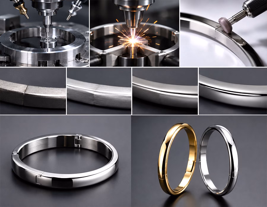 Seamless stainless steel bangle manufacturing process